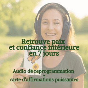 Image illustrant un programme intitulé « Retrouve paix et confiance intérieure en 7 jours » : une silhouette sereine
